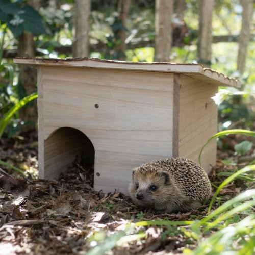 CKB LTD Build Your Own Hedgehog Wooden Hedgehogs or Guinea Pig House Outdoor Shelter Outside Habitat House – DIY Hotel Can Also Be Used For Hibernation Home For Garden Shelter 35 x 28 x 24cm
