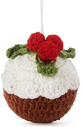 Gisela Graham one Knitted Christmas Pudding Christmas Tree Decoration