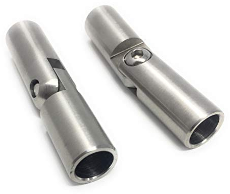 Stab Stabverbinder Edelstahl mit Gelenk V2A Verbinder Treppen Balkon Geländer VA füe Stab 12 2 Stck