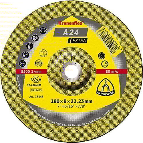 10 x Klingspor A 24 EX Schruppscheiben, 125 x 6 x 22,23 mm gekröpft
