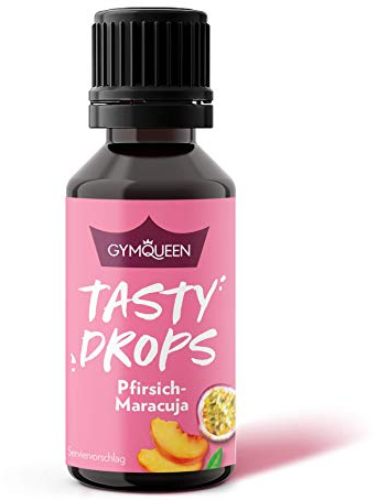 GymQueen Tasty Drops, Pfirsich-Maracuja, Flavour Drops ohne Kalorien, 30ml