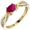 Jobo Damen-Ring aus 8 Karat 333 Gold mit Rubin und Zirkonia Größe 58