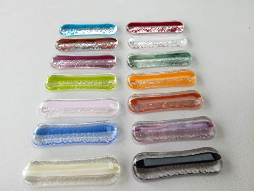 Lot de repose-baguettes transparent et multicolore - verre fusionné - orignal - art de la table unique -pose couteau