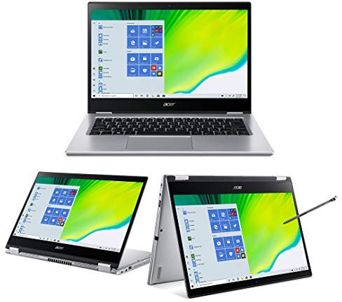 Acer Spin 3 SP314-54N-57EK Pc Portatile, Notebook con Processore Intel Core i5-1035G1, Ram da 8 GB, 256GB PCIe NVMe SSD, Display 14 FHD IPS Touch LCD, Scheda Grafica Intel UHD, Windows 10 Home,Silver