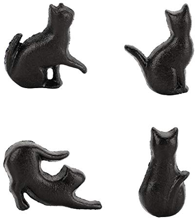 SUMNACON Set of 4 Cat Shape Cabinet Drawer Knobs Iron Wardrobe Kitchen Door Knob Handle Animal Cabinet Pull Cupboard Hardware for Home Decorating