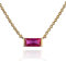 namana Delicata Collana Donna in Oro con Pietra Rossa, Collana Rossa in Oro con Ciondolo con Pietra Taglio Baguette, Semplice Collana Rosso Rubino Placcato in Oro per Donna