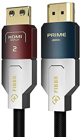 FIBBR 8K HDMI 2.1 Glasfaser Kabel 15M, 48Gbps High Speed ​​HDMI Kabel unterstützt 8K@60Hz, 4K@120Hz/144Hz, HDR10+, eARC, HDCP 2.2&2.3 für Blu-Ray, PC, Laptop, TV, Projektor, PS5/4