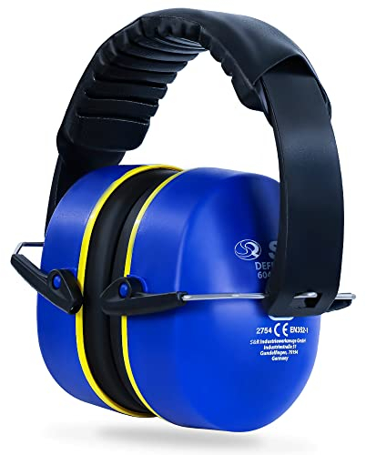 S&R Cuffie Antirumore Alta Attenuazione del Rumore (SNR 31,3 dB) Cuffie per protezione udito per Lavoro, Studio, Giardinaggio, Bricolage, Sport. Cuffie insonorizzanti e Certificate EU