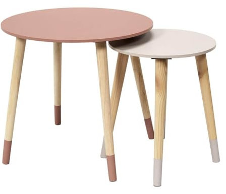 AltoBuy Pony - Tables Gigognes Scandinaves Bicolores Rose