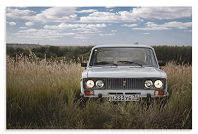 Auto-Poster, Motiv: Lada Vaz, dekoratives Gemälde, Leinwand, Wandkunst, Wohnzimmer, Schlafzimmer, 20 x 30 cm