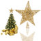 SUNCHE Weihnachtsbaum Stern Topper, Weihnachten Stern Baumspitze, Stern für Weihnachtsbaumspitze, Glitzernd Stern aus Metall, Glitzer Christbaumspitze, für Christbaum Neujahr Party, 20 cm, Gold