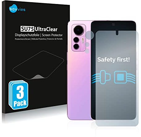 Savvies Schutzfolie für Xiaomi 12 Lite | (Display+Kamera) 6 Stück Transparenter Displayschutz Made in Germany Ultra-Klar Displayschutz-Folie