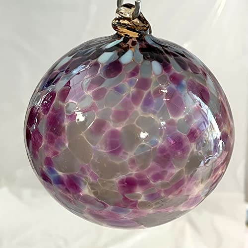 Glaskugel zum hängen Bunte Dekokugel Violett Lila Fensterkugel mundgeblasen Kristallglas Durchmesser ca. 11 cm