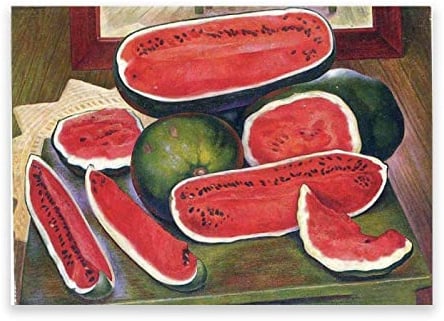 IKYE Diego Rivera berühmtes Gemälde Wandkunstbild. (Die Wassermelonen) Reproduktionsdruck auf Leinwand. Abstraktes Wandkunst-Poster auf Leinwand. 30 x 45 cm (11,8 x 17,7 Zoll) rahmenlos