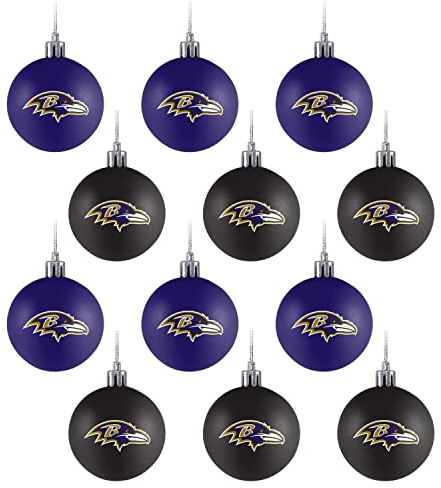 FOCO Baltimore Ravens 12er Set Xmas NFL Weihnachtskugeln