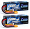 Zeee 4S Lipo Akku 14,8V 120C 6500mAh mit XT90 Stecker RC Akku Hardcase für RC Auto LKW Tank Buggy Truggy RC Racing Modelle (2 Packungen)