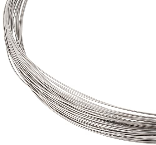 BENECREAT 65Feet/20m Filo di Acciaio di Titanio Rotondo Morbido 24 Calibro, 0.5mm Perline Filo Utilizzato per la creazione di gioielli, Colore dell'acciaio inossidabile
