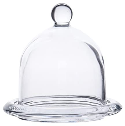 UPKOCH 1 Set Mini Cupola Di Copertura Con Coperchio Piccola Torta Basamento Del Bigné Chiaro Cloche Cupola Torta Display Copertura Globo Cupola Campana Di Tazza Per