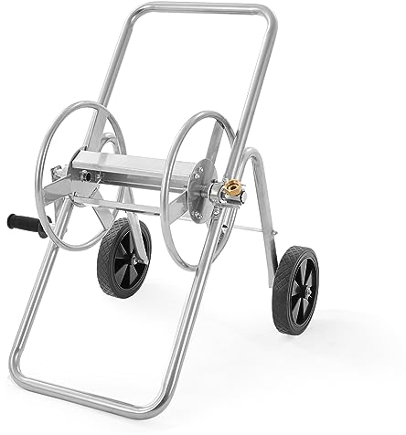 VEVOR Carrello avvolgitubo, può Contenere Fino a 175 Piedi di Tubo da 5/8 (Tubo Non Incluso), carrelli per Tubi dell'Acqua da Giardino, Strumenti mobili con Ruote, Acciaio Verniciato a Polvere