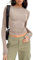 LACOZY Women's Ultrathin Modal Thermal Baselayer Top Sexy Crew Neck Long Sleeve Undershirt Fall Solid T Shirt Taupe S