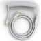Nyfter - Coiled Cable mit Premium Ummantelung und Aviator Plug mechanisches Spiralkabel mit Abnehmbarem Aviator-Anschluss für Gaming-Tastatur (White)