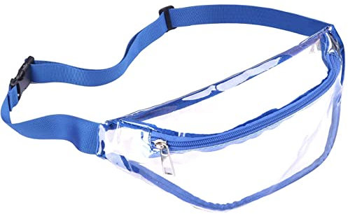 Schultertaschen für Damen, Bauchtasche, transparent, klein, transparent, niedlich, mit verstellbarem Riemen, durchsichtige Tasche, Stadion-zugelassen, Herren-Umhängetasche, blau, Einheitsgröße