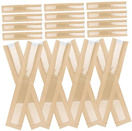 TOPBATHY 100 Pièces Sac En Papier D'emballage De Pain Sacs D'emballage De Pain Sacs D'emballage De Biscuits Sacs à Pain De Boulangerie Miche De Pain Poche Bolas Sac En Papier Kraft Français
