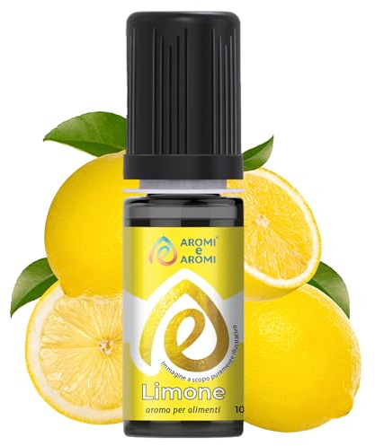 AROMI E AROMI | Aroma Limone - Aroma Alimentare in Gocce per Dolci da Forno, Torte, Yogurt, Gelato, e Liquori | Prodotto 100% Italiano (10ml)