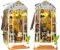 JONRRYIN DIY Miniature House, Casa Miniatura para Montar, Modelo de Invernadero con Lámpara LED e Instrucciones, casita de Madera Miniatura para Decoración del Hogar Regalos Creativos (C)