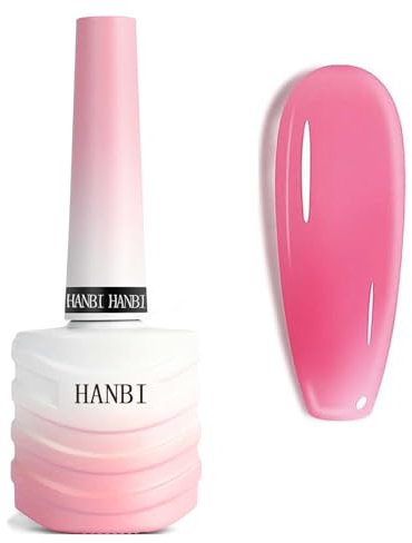Pink Gel Nail Polish - Jelly Nail Varnish - Peach Pink Long Lasting Non Toxic Formula Gel Polish - UV Gel Nail Polish Soak off UV/LED Lamp Nail Art for Home DIY Gifts for Women