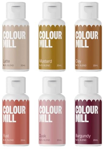 AOS Set | Colour Mill Lebensmittelfarben auf Ölbasis Desert Colours Set 6x 20ml | Food Coloring für Schokolade, Fondant, Cupcakes, Kuchen, Backen, Macaron, Tortendeko | Fettlöslich Ölbasis Flüssig