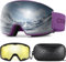 Odoland Skibrille Snowboardbrille für Damen und Herren mit 2 Magnetische Wechselglas und Hülle Anti-Fog UV-Schutz Helmkompatible für Jungen und Mädchen zum Snowboard Skifahren Silbrig