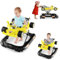 COSTWAY 4 in 1 Baby Lauflernhilfe, Lauflernwagen Autoförmig mit verstellbarer Höhen & abnehmbarem Spieltablett, Baby Walker klappbar mit Musik, Licht & Rädern, Gehfrei Baby ab 6 Monate (Gelb)