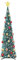 WINOK 5 FT Collapsible Artificial Christmas Tree, Pop Up Tree with Color Lights, Tinsel Christmas Tree with Tree Star and Baubles for Xmas Holiday Home Decoration (Blue)