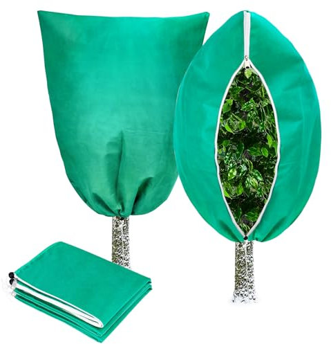 Hysagtek Protección para plantas de invierno, 2 unidades, protección invernal para plantas en macetas, protección contra heladas, protección contra el frío, bolsa protectora para plantas con