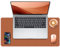 Rutschfest Schreibtischunterlage, 60 x 35 cm großes Mauspad mit Leder und Rutchfeste Wildleder, wasserfeste Laptop Tischunterlage, Tisch-Schutz Unterlag für Büro/Haus/Deko (Russet Braun)