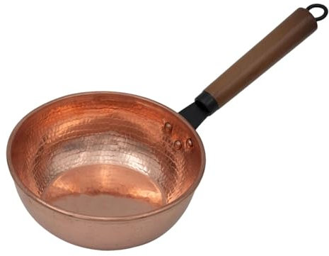 JISADER Stockpot Saucepan Multifunctional Small Cookware Copper Sauce Pan Soup Pot for Restaurant Household Boiling Camping Cooking, Flat Bottom