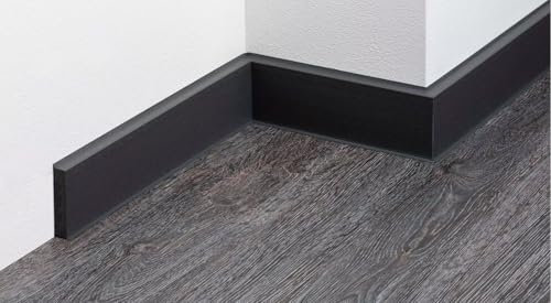 PROVISTON | Außenwinkel für Kunststoff Sockelleiste | Grau | Genarbte Oberfläche