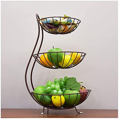 Snowflyk Cesta de Frutas, Cuenco de Suelo Creativo 3F, Cocina, Comedor, Cesta de Frutas de Gran Capacidad, Cuenco de Frutas Multifuncional HOL