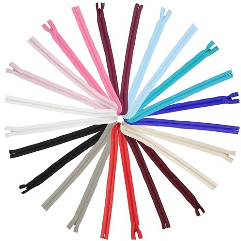 Aerzetix - C77805 - Set di 12 Cerniere a Spirale 60cm N°3 Invisibili Non separabili con cursore - Cerniera Lampo - in Colori Assortiti - in Nylon