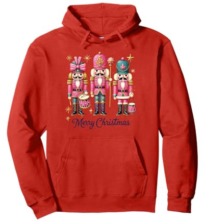 Merry Christmas Casse-noisette Rose Soldat Décorations de vacances Sweat à Capuche