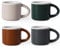 INGOFIN Ceramic Espresso Cups Set of 4, 1.5 oz Mini Espresso Mugs with Handle, Demitasse Coffee Cups, Vintage Espresso Accessories, Microwave Safe Shot Cup Suit for Coffee Bar, Espresso Machine