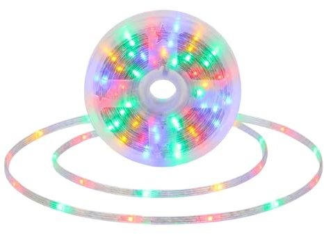 10m/100 LEDs Multicolor Fairy Lights - Mains Powered String Lights with 8 Modes, Memory & Timer, Flexible Leather-Thread Wire, IP44 Waterproof for Indoor/Outdoor Christmas, Home & Garden Décor
