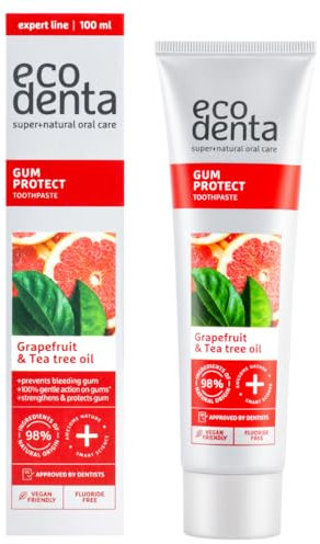 ECODENTA Zahnfleischschutz-Zahnpasta mit Grapefruit und Teebaumöl I Fluoridfreie Toothpaste für Empfindliche Zähne und das Wohlbefinden des Zahnfleisches, 100 ml