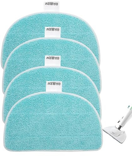 4 Stück Ersatzpad für Leifheit CleanTenso Power 2.0 Dampfreiniger 32x19.5cm Mikrofaser Dampfbesen Wischbezug für eine porentiefe Reinigung Dampfmop Ersatz mit Klettunterseite für CleanTenso Power