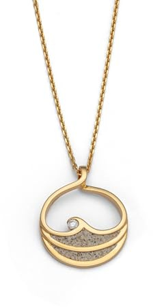 DUR Schmuck Anhänger MAUI Strandsand & Zirkonia, Silber 925/- vergoldet (P4827)
