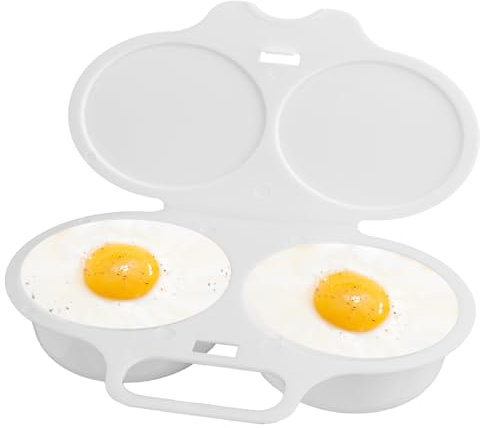 Microwave Egg Poacher, Double Cups Eggs Cooker Non-Stick Poached Eggs Maker, BPA Free, Reusable PP Eggs Poacher Cups for Ovens Microwave Breakfast Cooking Steamed Poached Egg Gadget