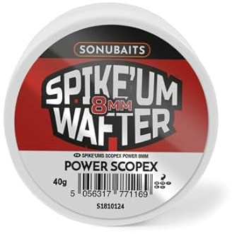 Preston SonuBaits Spike'um Wafters 8 mm Power Scopex, 40 g Dose, Match-Angelhakenköder, kritisch ausbalanciert, perfekte Textur, Castable, Nusiance Fish Proof, langlebige Bouyancy