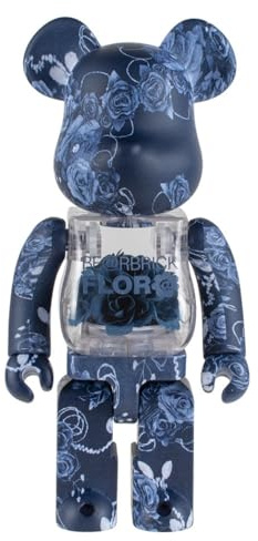 MKOLKGNE Bearbrick Violent Bear, Wohnzimmer-Dekoration, 400% Puppenmodell, Geschenk, Spielzeug, 28 cm (11 Zoll) (Blaue Rose)