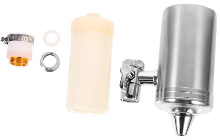 VILLCASE 1pezzi Filtro Per Rubinetto Da Purificatore d Acqua in Acciaio Inossidabile Filtro Acqua Per Rubinetto Installazione Rapida Riduce Uso Bottiglie Usa e Getta
